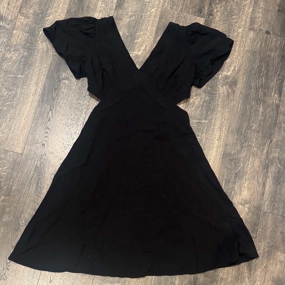 Loft cut out black dress